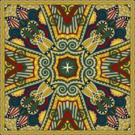silk neck scarf or kerchief square pattern design in ukrainian N57