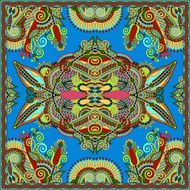 Traditional ornamental floral paisley bandanna Square ornament N83