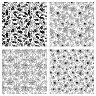Set of seamless floral patterns