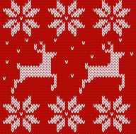 Sweater with deers Knitted seamless background deers and Norwegian ornaments