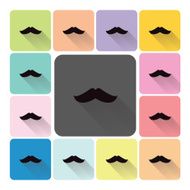 Mustache Icon color set vector illustration