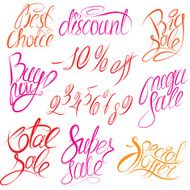 Set of hand written words Buy now! Best choice discount