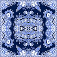 Traditional ornamental floral paisley bandanna N596