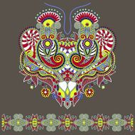Neckline ornate floral paisley embroidery fashion design N48
