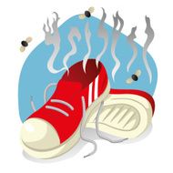 Red object tennis played with foot odor