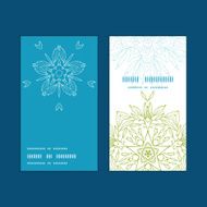 Vector abstract plants mandalas vertical round frame pattern business cards