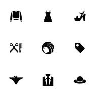 fashion 9 icons set