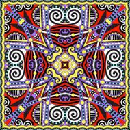 Traditional ornamental floral paisley bandanna Square ornament N91