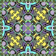 Traditional ornamental floral paisley bandanna Square ornament N95