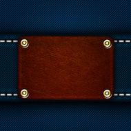 leather label sewn to jeans N2