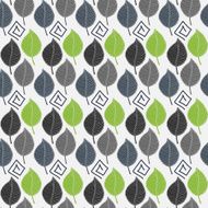 Seamless pattern with autumn leaves in green and gray tones