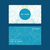 Vector abstract plants mandalas horizontal round frame pattern business cards