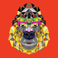 Gorilla head design in geometric pattern