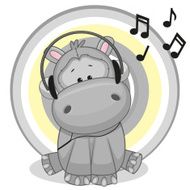 Hippo with headphones N2
