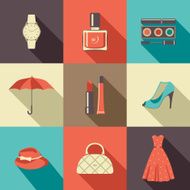 Flat icons with accessories