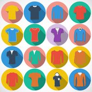 T-shirt sign icon Clothes symbol Circles and shadow buttons N3