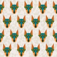 Bright colored abstract doberman polygonal pattern background