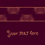 Vintage invitation card on red grunge background