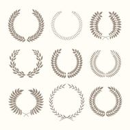 Vector illustration with laurel wreaths on white background