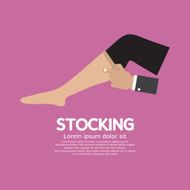 Lady Stocking Clothes Accessories Vector Illustration