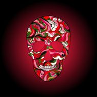 Vector Sugar Skull with ornament N7