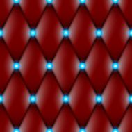 Luxury Red Leather with Blue Lightbulbs