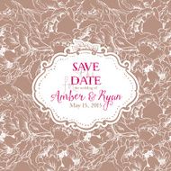 Elegant invitation card on flower seamless background N4