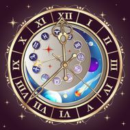 Zodiac signs astrological clock vector N2