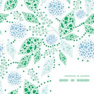 Vector abstract blue and green leaves frame corner pattern background