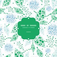 Vector abstract blue and green leaves frame seamless pattern background