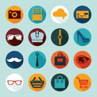 Set of fashion flat icons N124