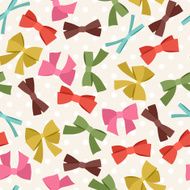 Seamless pattern with abstract various bows and ribbons