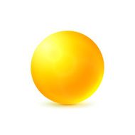 Yellow glossy sphere isolated on white