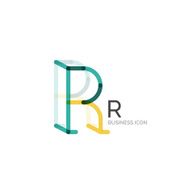 Minimal R font or letter icon design N12