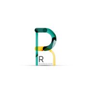 Minimal R font or letter icon design N13