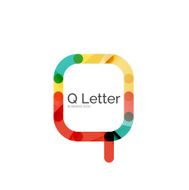 Minimal Q font or letter icon design N24