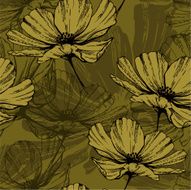 Seamless pattern with abstract flowers Vector illustration