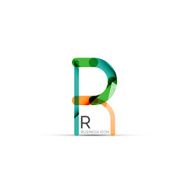 Minimal R font or letter icon design N14