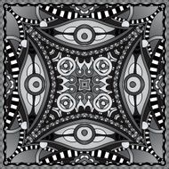 grey ornamental floral paisley bandanna N19