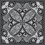 grey ornamental floral paisley bandanna N20