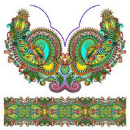 Neckline ornate floral paisley embroidery fashion design ukrain N50