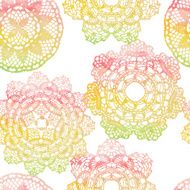 Seamless pattern Elegant lacy watercolor doilies N3