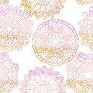 Seamless pattern Elegant lacy watercolor doilies N4