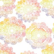 Seamless pattern Elegant lacy watercolor doilies N5