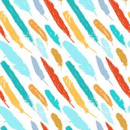 seamless pattern with silhouettes of plumes N3