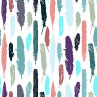 seamless pattern with silhouettes of plumes N4