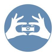 Hipster taking self photo icon Selfie
