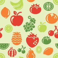 Fruit Icons in Seamless Background