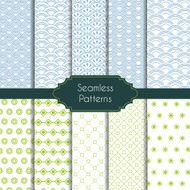 Set of geometric seamless patterns N9