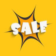 Stylish white text Sale in pop-art style